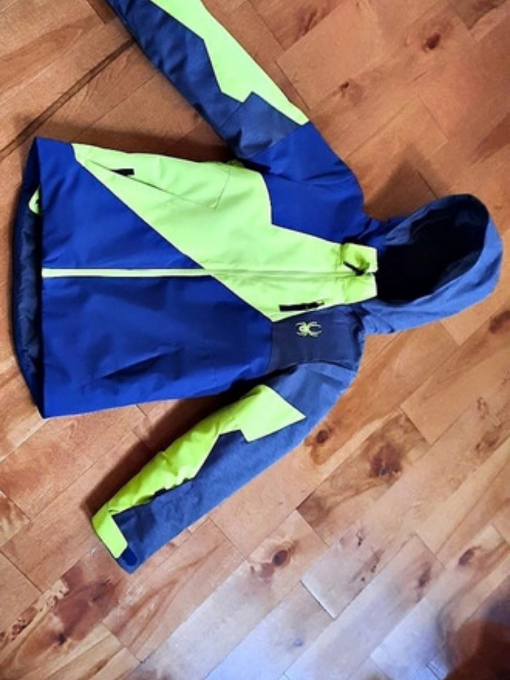 Spyder Challenger Boys Ski Jacket Color Block Hooded Rain Jacket